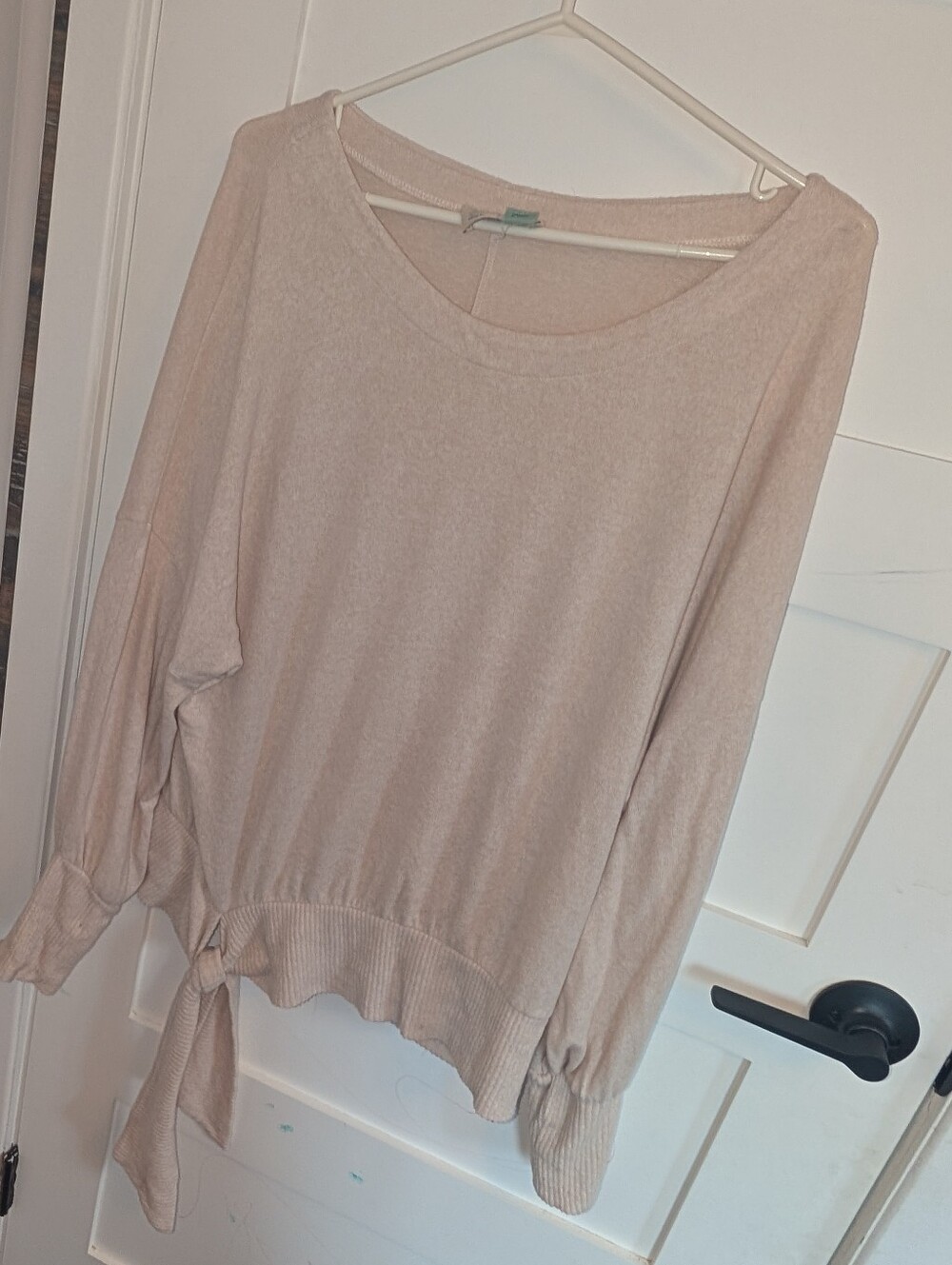 Anthropologie  Light Beige Tie Women's Sweater Top